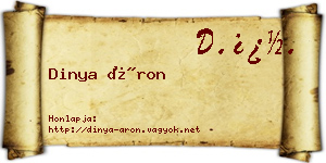 Dinya Áron névjegykártya