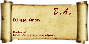 Dinya Áron névjegykártya